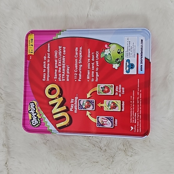 Shopkins UNO Card Game w/ Collector's Tin Mattel Cardinal 2015 - Picture 5 of 5